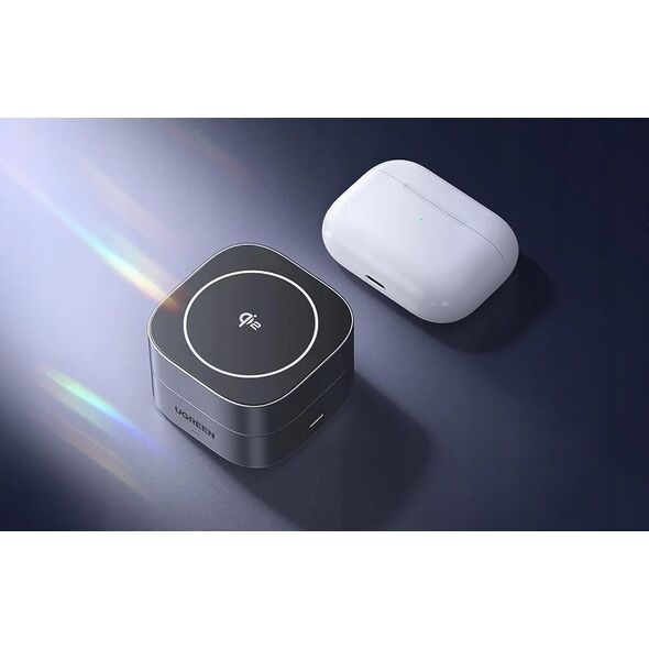 Ładowarka Ugreen Ładowarka indukcyjna Qi 2w1 UGREEN W702 iPhone, AirPods, 15W szara