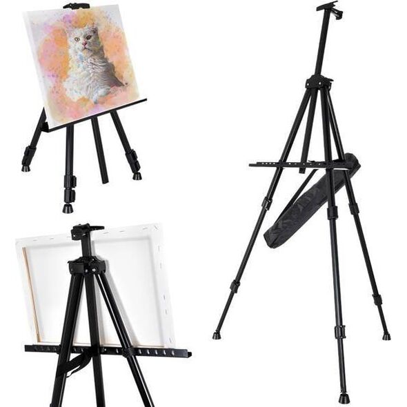 Elpio evalet de pictor pliabil cu geant, reglabil pe nlime, metal, negru