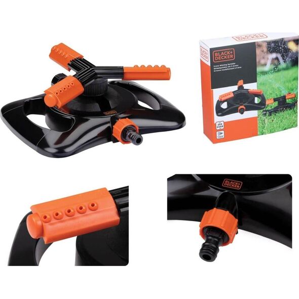 Aptel Zraszacz obrotowy 3 ramienny ogrodowy 15 dysz black  decker