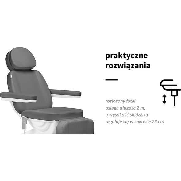 Activeshop Elektryczny fotel kosmetyczny SILLON CLASSIC 3 silniki szary