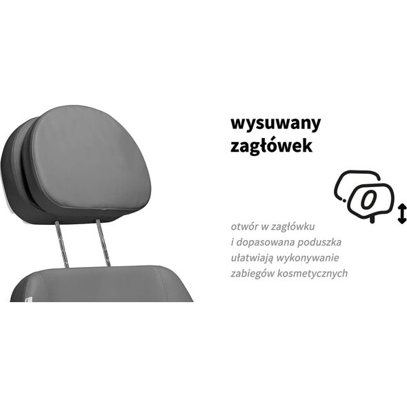 Activeshop Elektryczny fotel kosmetyczny SILLON CLASSIC 3 silniki szary
