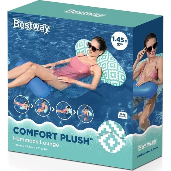 Bestway Bestway Fotel do pływania leżak hamak wodny Comfort Plush 145x87 cm 43555