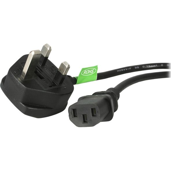 Kabel zasilający StarTech StarTech PXT101UK kabel zasilające Czarny 1,8 m BS 1363 C13 panel