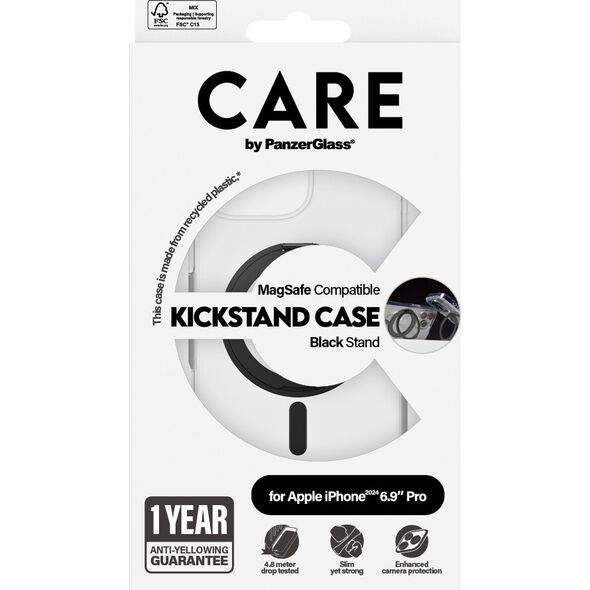PanzerGlass CARE Case Feature Black Kickstand  MagSAFE  iPhone 24 6.9" Pro