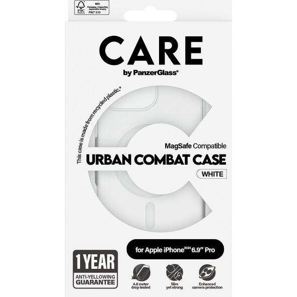 PanzerGlass CARE Case Flagship White MagSAFE  iPhone 24 6.9" Pro