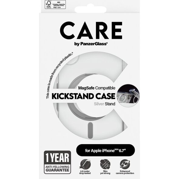 PanzerGlass CARE Case Feature Silver Kickstand  MagSAFE  iPhone 24 6.7"
