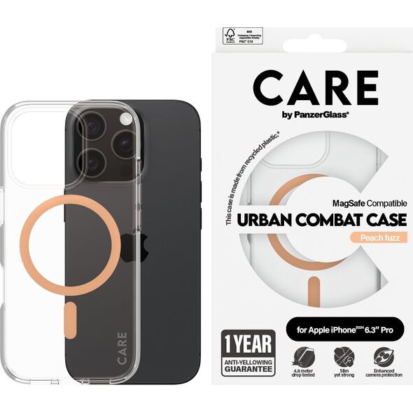 PanzerGlass CARE Case Flagship Peachy MagSAFE  iPhone '24 6.3" Pro
