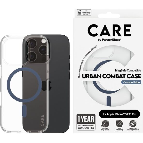 PanzerGlass CARE Case Flagship Blue MagSAFE  iPhone '24 6.3" Pro