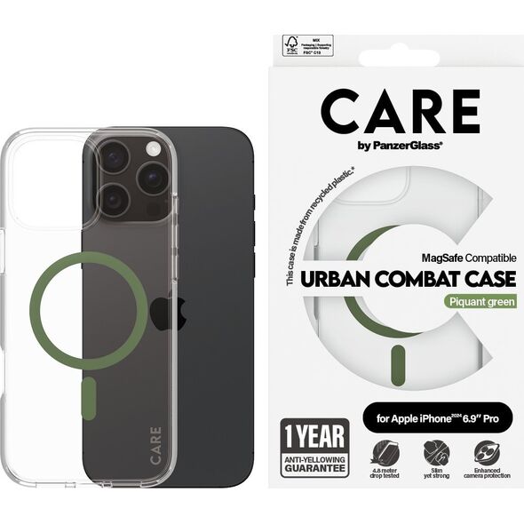 PanzerGlass CARE Case Flagship Green MagSAFE  iPhone '24 6.9" Pro