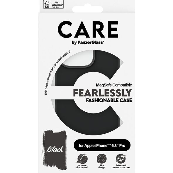 PanzerGlass CARE Case Fashion Black MagSAFE  iPhone '24 6.3" Pro