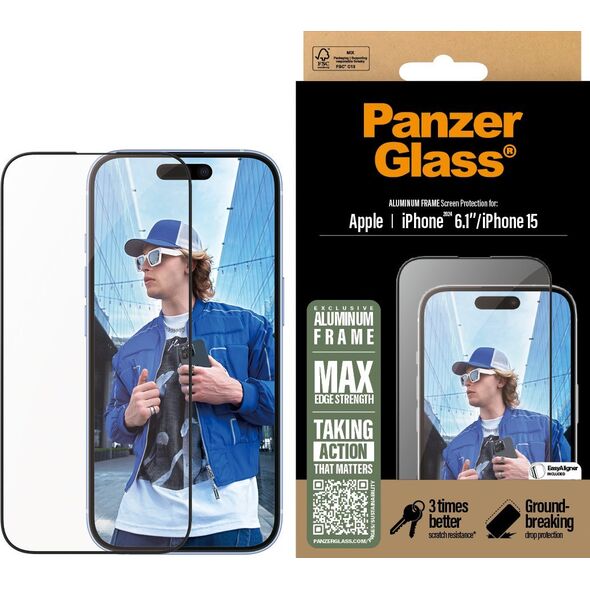 PanzerGlass PanzerGlass  Aluminum Frame iPhone '24 6.1" UWF