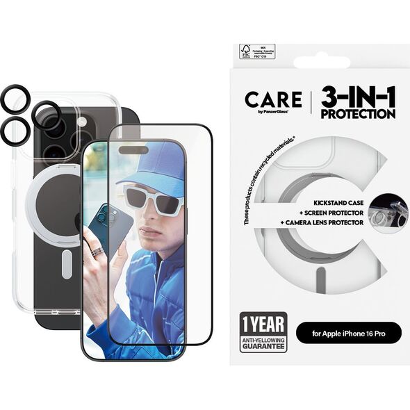 PanzerGlass CARE Feature 3-in-1 Ceramic  iPhone '24 6.3" Pro