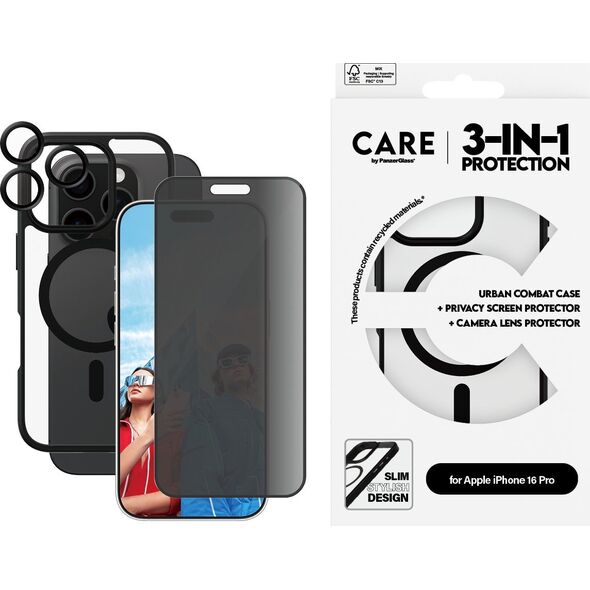 PanzerGlass CARE Flagship 3-in-1 Privacy  iPhone '24 6.3" Pro