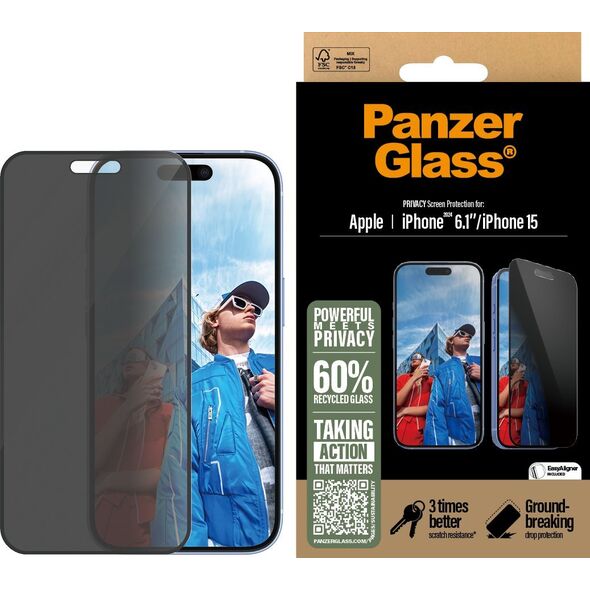 PanzerGlass PanzerGlass Privacy  iPhone '24 6.1" UWF