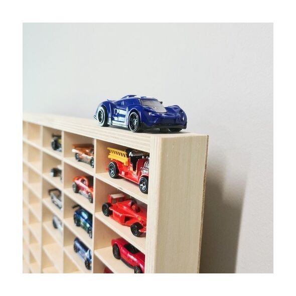 Kruzzel Półka drewniana na auta resoraki samochodziki Hot wheels Przegrody x54