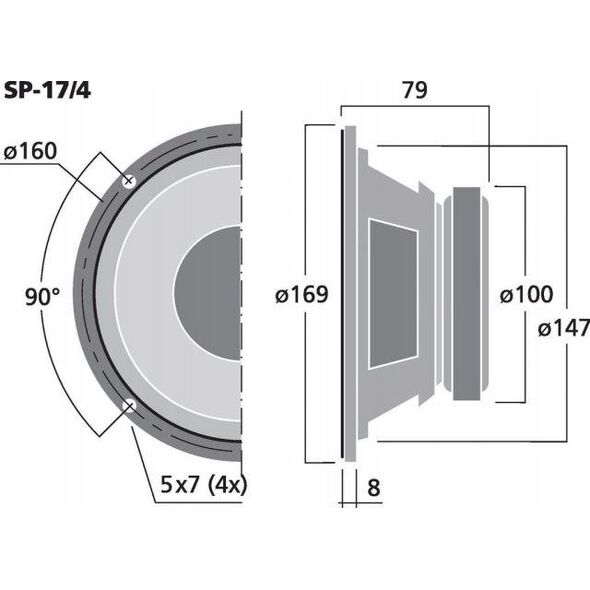 Kolumna Monacor SP-17/4 Universal speaker, 30 W, 4 Ω