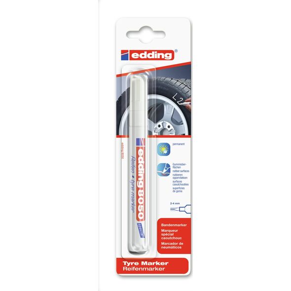 Edding Edding 8050, White, Bullet tip, Multicolour, 2 mm, 4 mm, Cardboard, Glass, Leather, Metal, Plastic, Wood