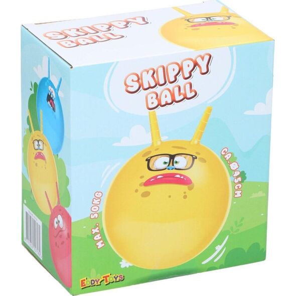 Eddy Toys PIŁKA DO SKAKANIA Z ROGAMI 45CM - ŻÓŁTY