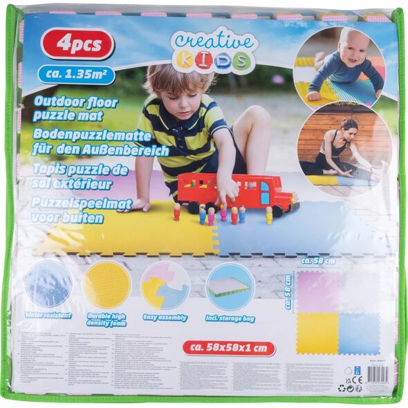 Eddy Toys MATA PUZZLE PIANKOWE EVA 60X60 KOLORY 4 ELEMENTY Z TORBĄ