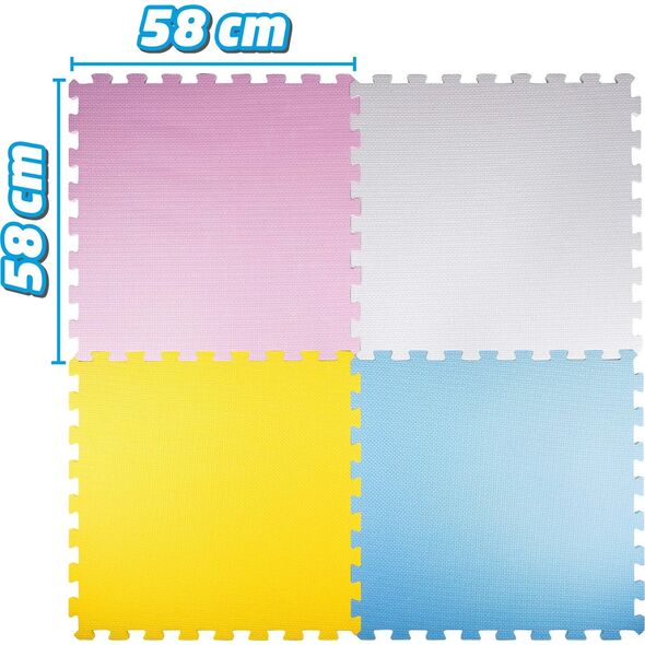 Eddy Toys MATA PUZZLE PIANKOWE EVA 60X60 KOLORY 4 ELEMENTY Z TORBĄ