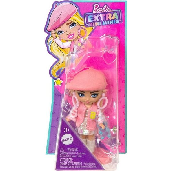 Lalka Barbie Mattel Lalka stylowa modowa Barbie Extra Mini Minis w berecie HLN48 ZA5105C