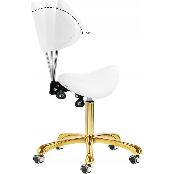 Activeshop Taboret kosmetyczny 1004 Giovanni złoto biały