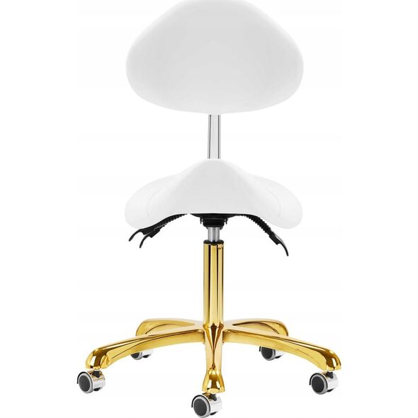 Activeshop Taboret kosmetyczny 1004 Giovanni złoto biały