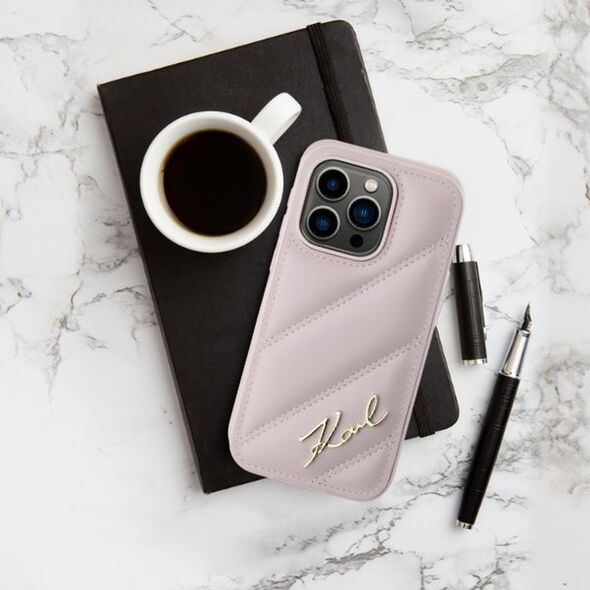 Karl Lagerfeld Karl Lagerfeld KLHCP16SPQDSMGP iPhone 16 6.1" różowy/pink hardcase Quilted Signature