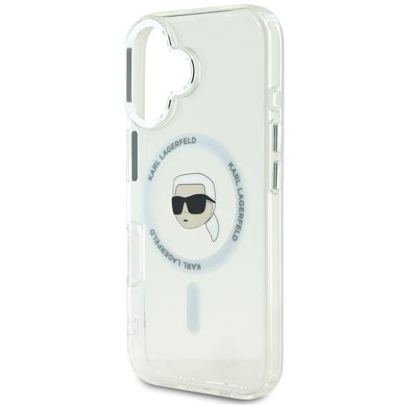 Karl Lagerfeld Karl Lagerfeld KLHMP16MHLSKIH iPhone 16 Plus 6.7" biały/white hardcase IML Metal Karl Head MagSafe