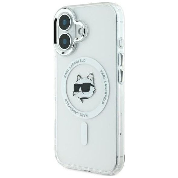 Karl Lagerfeld Karl Lagerfeld KLHMP16SHLSCHH iPhone 16 6.1" biały/white hardcase IML Metal Choupette Head MagSafe