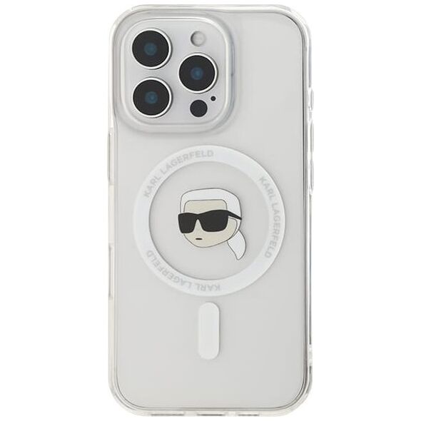 Karl Lagerfeld Karl Lagerfeld KLHMP16SHLSKIH iPhone 16 6.1" biały/white hardcase IML Metal Karl Head MagSafe