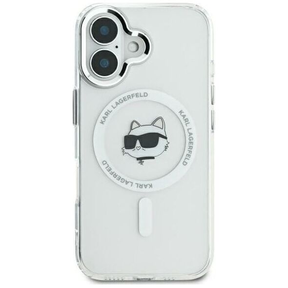 Karl Lagerfeld Karl Lagerfeld KLHMP16XHLSCHH iPhone 16 Pro Max 6.9" biały/white hardcase IML Metal Choupette Head MagSafe