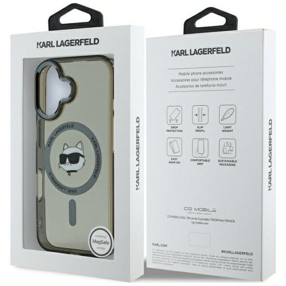 Karl Lagerfeld Karl Lagerfeld KLHMP16MHLSCHK iPhone 16 Plus 6.7" czarny/black hardcase IML Metal Choupette Head MagSafe