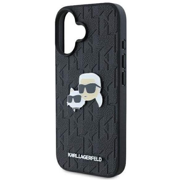 Karl Lagerfeld Karl Lagerfeld KLHCP16SPGKLKCPK iPhone 16 6.1" czarny/black hardcase Monogram Karl&Chaoupette Head Pin