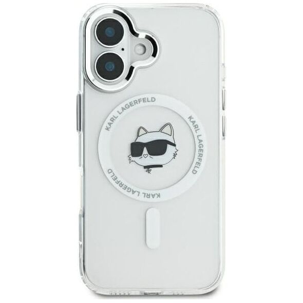 Karl Lagerfeld Karl Lagerfeld KLHMP16MHLSCHH iPhone 16 Plus 6.7" biały/white hardcase IML Metal Choupette Head MagSafe