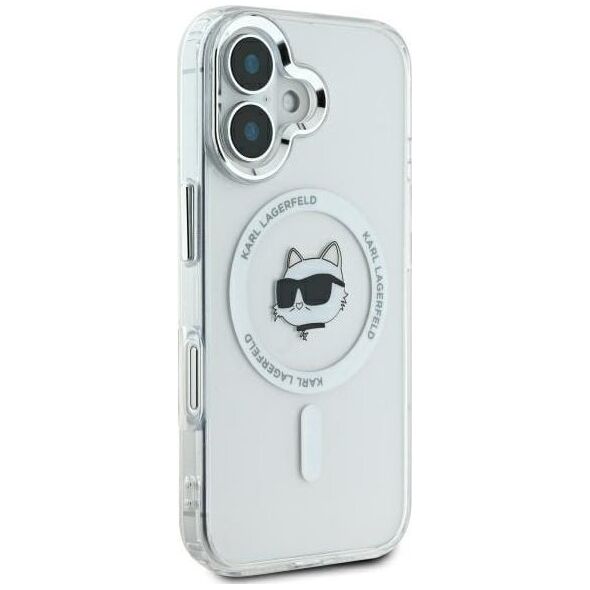 Karl Lagerfeld Karl Lagerfeld KLHMP16MHLSCHH iPhone 16 Plus 6.7" biały/white hardcase IML Metal Choupette Head MagSafe