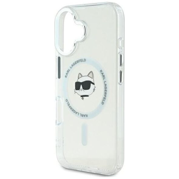 Karl Lagerfeld Karl Lagerfeld KLHMP16MHLSCHH iPhone 16 Plus 6.7" biały/white hardcase IML Metal Choupette Head MagSafe