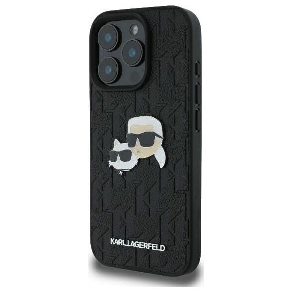 Karl Lagerfeld Karl Lagerfeld KLHCP16LPGKLKCPK iPhone 16 Pro 6.3" czarny/black hardcase Monogram Karl&Chaoupette Head Pin