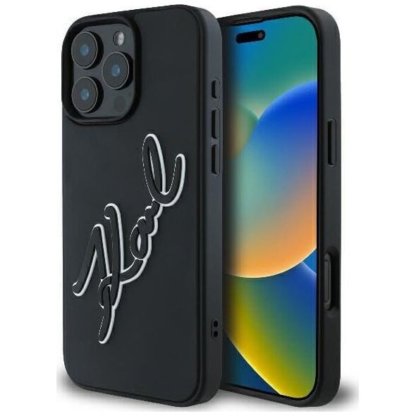 Karl Lagerfeld Karl Lagerfeld KLHCP16L3DRKSDLK iPhone 16 Pro 6.3" czarny/black hardcase 3D Rubber Bicolor Signature