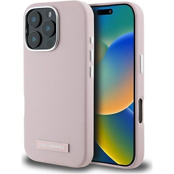 Karl Lagerfeld Karl Lagerfeld KLHMP16LPGMSRPP iPhone 16 Pro 6.3" różowy/pink hardcase FW Metal Plate MagSafe