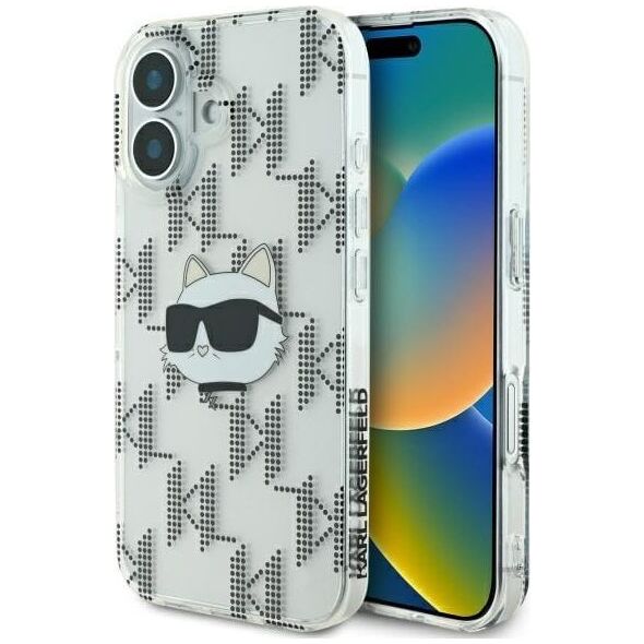 Karl Lagerfeld Karl Lagerfeld KLHCP16SHKLPCHT iPhone 16 6.1" przezroczysty/transparent hardcase IML Choupette Head Electroplated