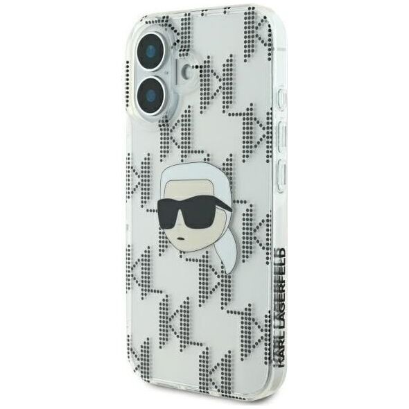 Karl Lagerfeld Karl Lagerfeld KLHCP16SHKLPKHT iPhone 16 6.1" przezroczysty/transparent hardcase IML Karl Head Electroplated