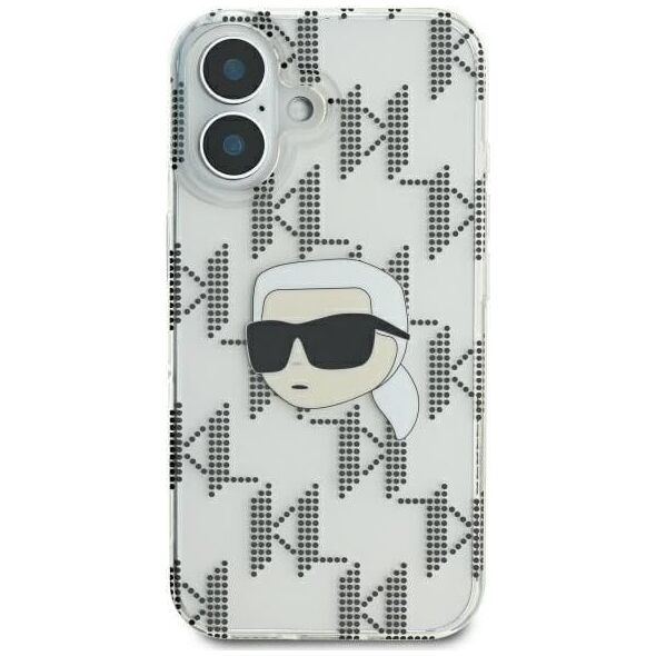 Karl Lagerfeld Karl Lagerfeld KLHCP16SHKLPKHT iPhone 16 6.1" przezroczysty/transparent hardcase IML Karl Head Electroplated