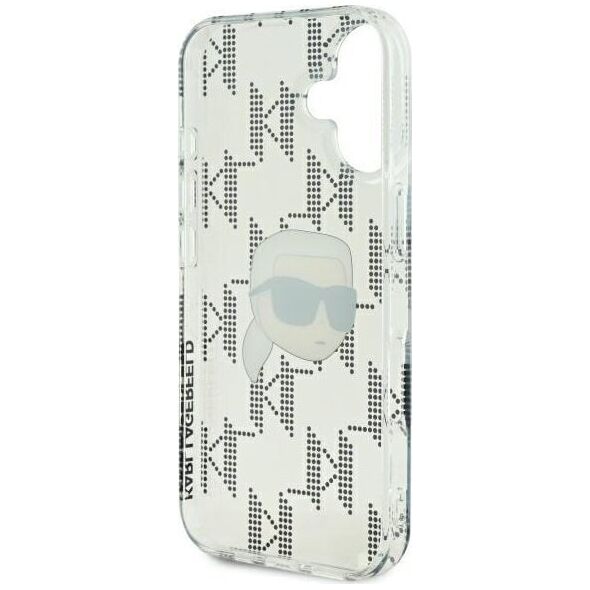 Karl Lagerfeld Karl Lagerfeld KLHCP16SHKLPKHT iPhone 16 6.1" przezroczysty/transparent hardcase IML Karl Head Electroplated