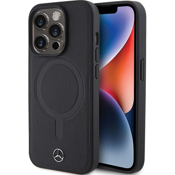 Mercedes Mercedes MEHMP15L23RCMK iPhone 15 Pro 6.1" czarny/black hardcase Smooth Leather MagSafe