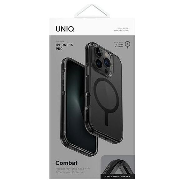 Uniq UNIQ etui Combat iPhone 16 Pro 6.3" Magclick Charging czarny/carbon black