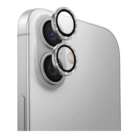 Uniq UNIQ Optix Aluminium Camera Lens Protector iPhone 16 6.1" / 16 Plus 6.7" white shimmer szkło na obiektyw aparatu z aplikatorem