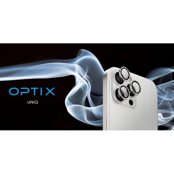 Uniq UNIQ Optix Aluminium Camera Lens Protector iPhone 16 6.1" / 16 Plus 6.7" white shimmer szkło na obiektyw aparatu z aplikatorem