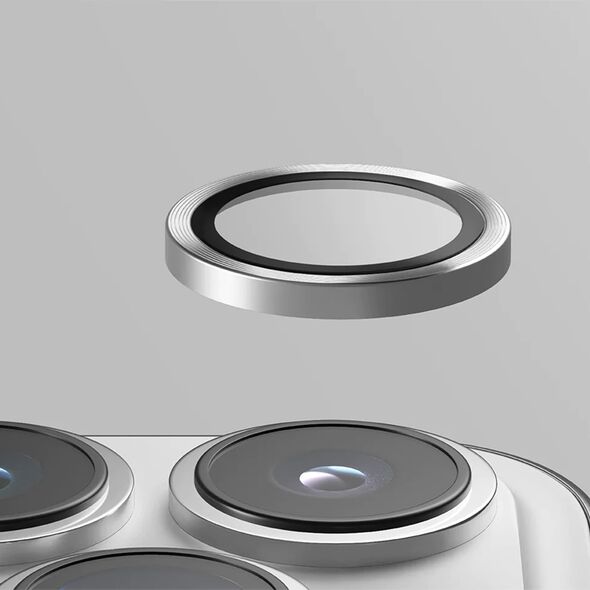 Uniq UNIQ Optix Aluminium Camera Lens Protector iPhone 16 6.1" / 16 Plus 6.7" white shimmer szkło na obiektyw aparatu z aplikatorem