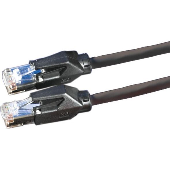 Dätwyler DÄTWYLER S/FTP Kabel krosowy Cat.6 (klasa E), CU 7702 flex LS0H, Hirose TM21, czarny, 5 m